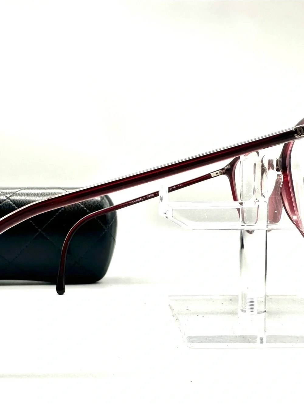 Chanel 3282 Burgundy Wine Oval Eyeglasses Frames CC Logo Italy 52-18-140 w Case